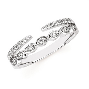 Lady's 14k White Gold Double Band with .20ctw Round Diamonds