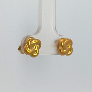 Gold Plated Love Knot Stud Earrings