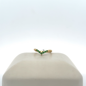 14k Yellow Gold Emerald Birthstone Ring