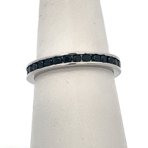 Sterling Silver Balck CZ Eternity Band Ring