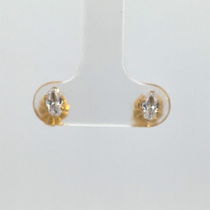 Gold Plated 5X3MM Oval White CZ Studs