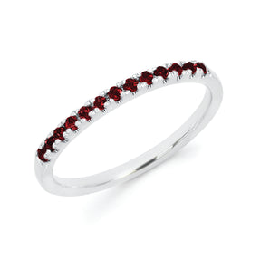 Garnet Stackable Birthstone Band In 14KT White Gold