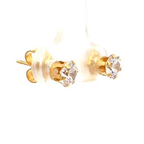 Gold Plated 5MM White CZ Stud Earrings