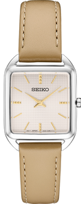 Ladies Essntials Stainless Steel Quartz Seiko Watch with a Pink Dial