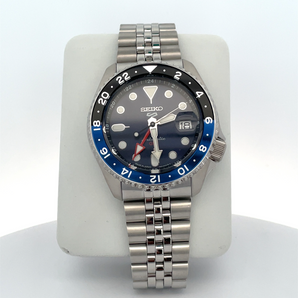 Silver SEIKO Watch with Blue Dial