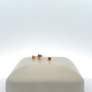 Gold Plated 3MM Citrine November Stud Earrings