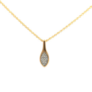 14kt Yellow Gold Necklace with Fancy Diamond Dangle Pendant