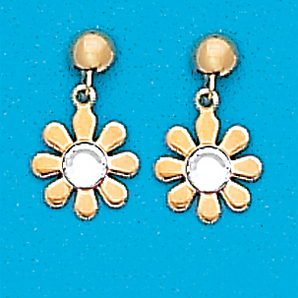 Gold Plated April Daisy Dangling Earrings