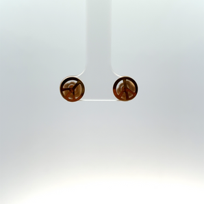 Gold Plated Peace Sign Stud Earrings