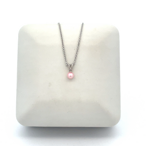 Sterling Silver Pink Pearl Kid's Necklace