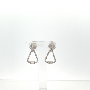 14k White Gold Drop Earrings