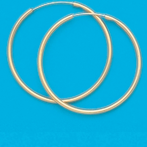 Gold Plated 1 Endless Hoop Earrings