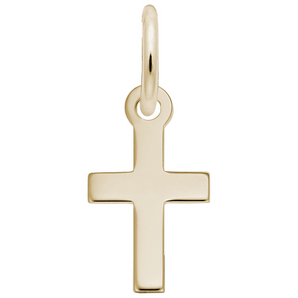 Gold Plated Plain Cross Accent Charm
