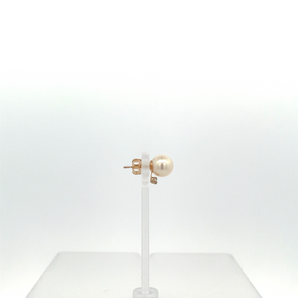 Lady's 14k Yellow Gold Pearl Earrings