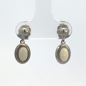 Sterling Silver Genuine Opal Stud Earrings