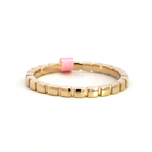 14KT Yellow Gold Plain Band with Geometric Squares