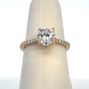 14K Yellow Gold .30CT Lab Grown Semi Mount Diamond Ring