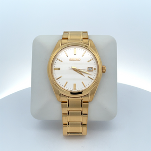 Gold SEIKO Watch with White Dial