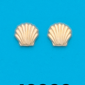 Gold Plated Small Seashell Stud Earrings