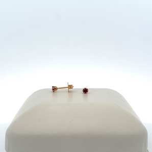 Gold Plated Rhodolite Stud Earrings