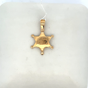 14k Yellow Gold Badge Charm