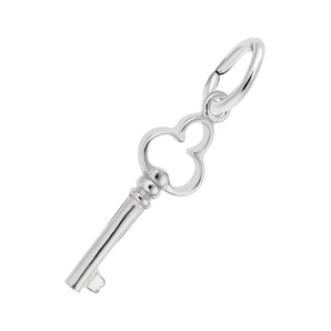 Sterling Silver Antique Trefoil Key Accent Charm