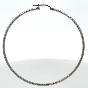 Sterling Silver Large Patterned Hoop Earrings