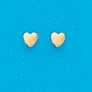 Gold Plated Small Heart Stud Earrings