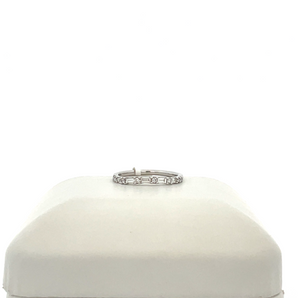 Lady's 14k White Gold Band with .31ctw Baguette and Round Diamonds