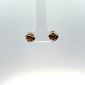 Gold Plated Double Heart Stud Earrings