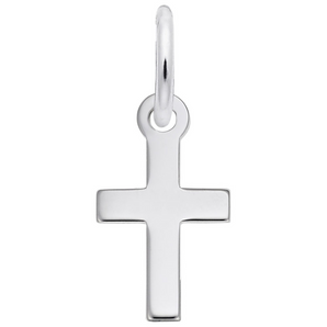 Sterling Silver Plain Cross Accent Charm