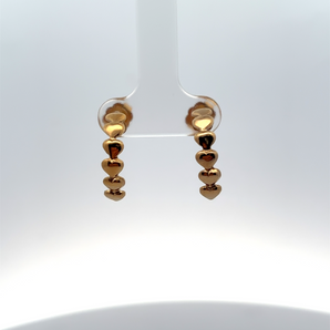 Gold Plated Heart Hoop Earrings