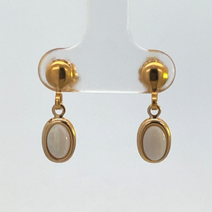 Yellow Plated Genuine Opal Drop Earrings