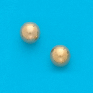 Yellow Plated 6MM Ball Stud Earrings