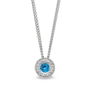 Sterling Silver Birthstone Necklace - December