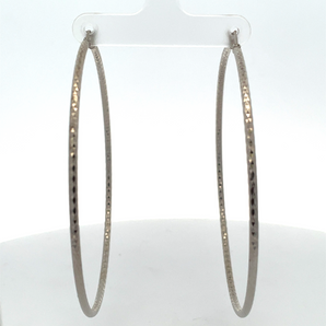 Sterling Silver Large Patterned Hoop Earrings
