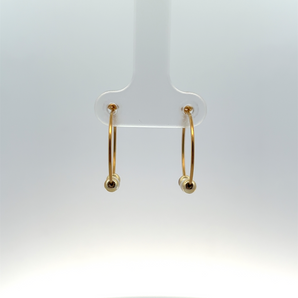 Gold Plated Simulated Pearl/Gold Hoop Earrings