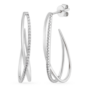 14k White Gold Hoop Earrings