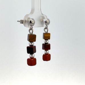 Sterling Silver Multi Block Dangling Earrings