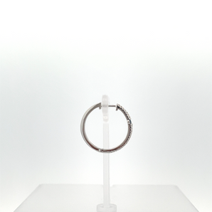 14k White Gold Sapphire Hoop Earrings