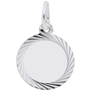 Sterling Silver Extra Small Diamond Faceted Disc Charm