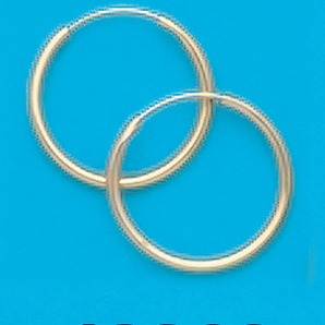 Gold Plated 5/8 Endless Hoop Small Earrings