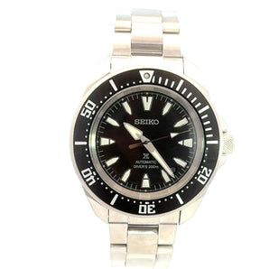 Gent's Seiko Prospex Diver Stainless Steel Automatic Watch with Black Dial