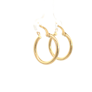 14K Yellow Gold 2mmx15mm Hoop Earrings