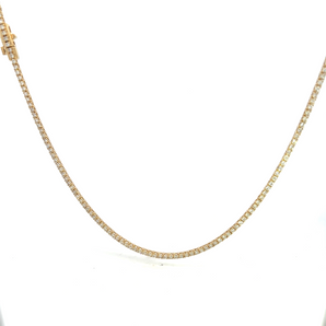 14KT Yellow Gold Diamond Tennis Necklace, 4.70ctw