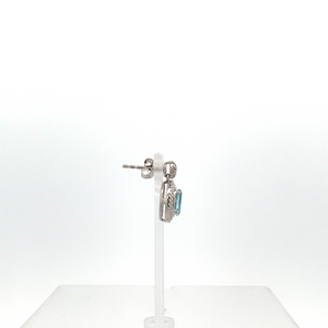 Sterling Silver Oval Blue Topaz Earrings