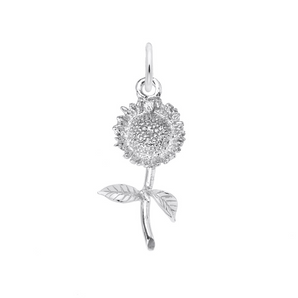 Sterling Silver New Small Sunflower Charm