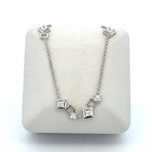 Sterling Silver Square Pendant Necklace