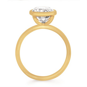 Eco-Brilliance® 3Ct Oval Center Bezel Set Lab-Created Diamond Engagement Ring In 14K Gold