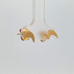 Gold Plated Cresent Stud Earrings